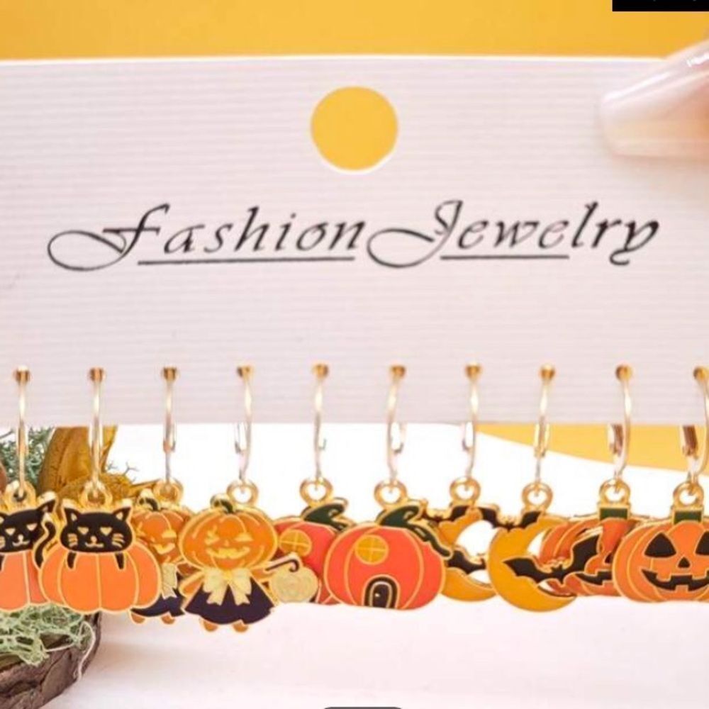 3for$20 10pcs Halloween Themed Alloy Earrings, 5 pairs